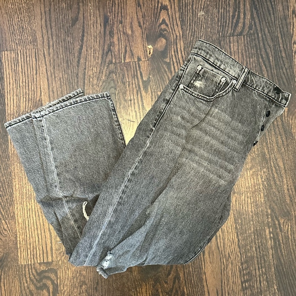 BDG Women's Distressed Straight Leg Jeans